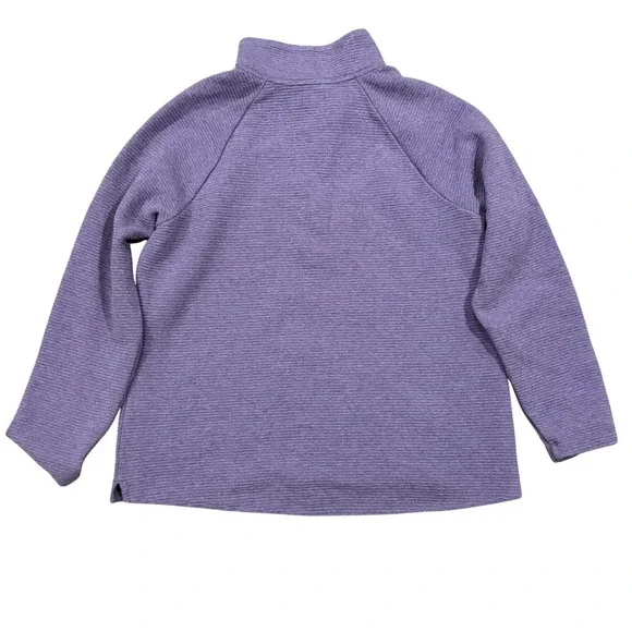 Women's L.L.Bean Lakewashed DoubleKnit 1/4 Snap Pullover Purple Womens L Petite - Picture 4 of 4